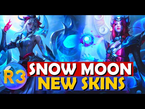 Snow Moon Splash Art Ahri, Morgana, Varus - League of Legends