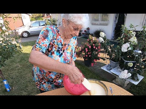 Grandma Ilse bakes cheesecake