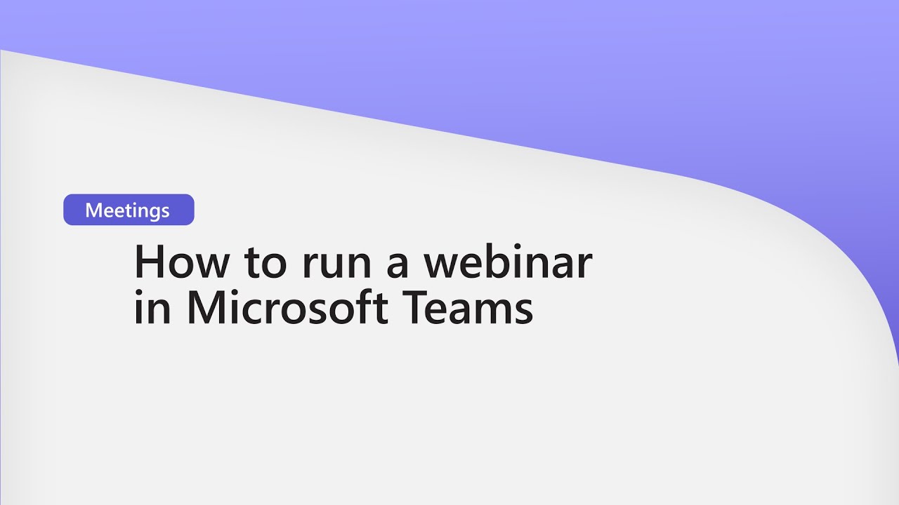 How to run a webinar in Microsoft Teams