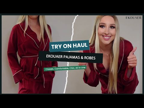 Super Comfy Pajamas & Robes Try On Haul | Ekouaer ft. Hadley Grace