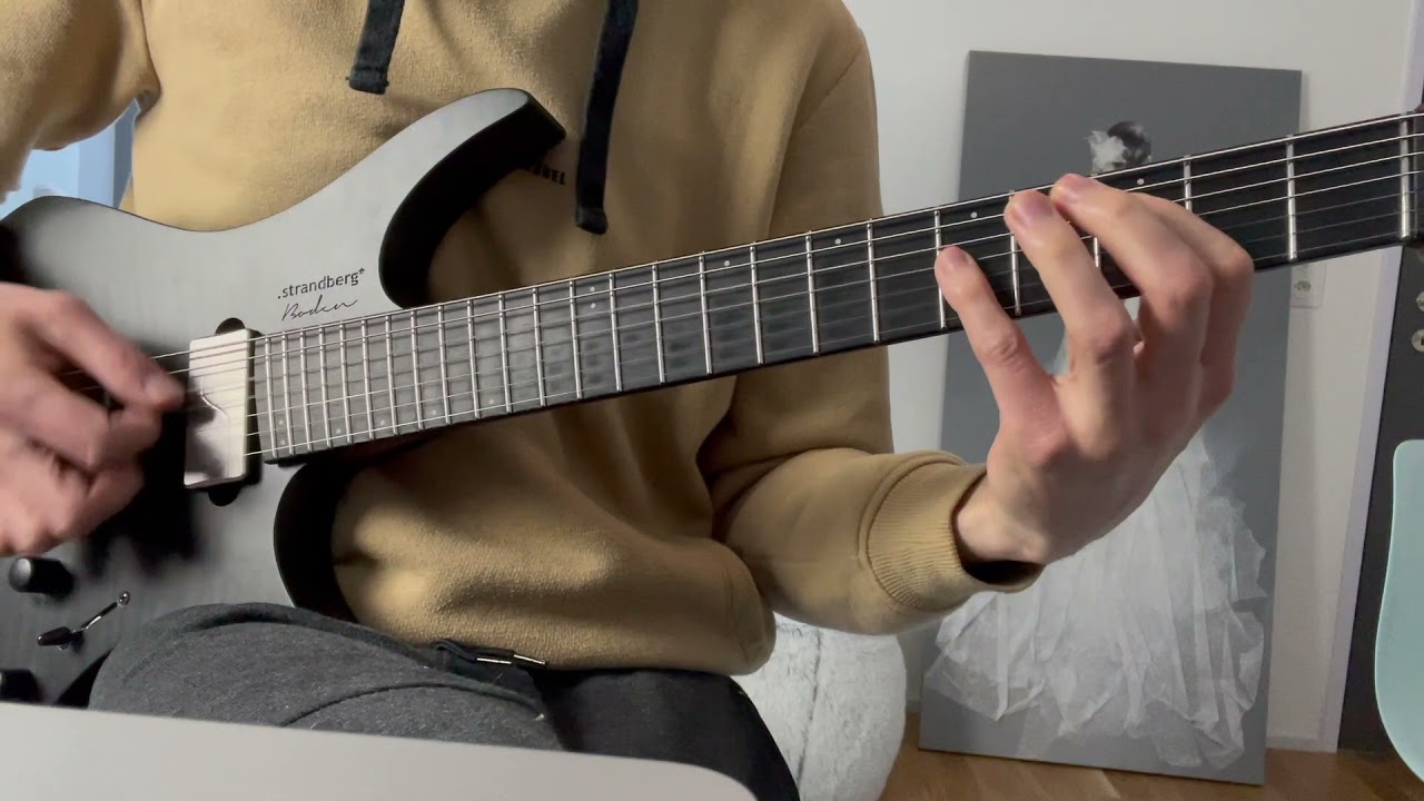 Roberto Barlocci playing the slow arpeggiated Hells Bells intro riff by AC/DC on electric guitar