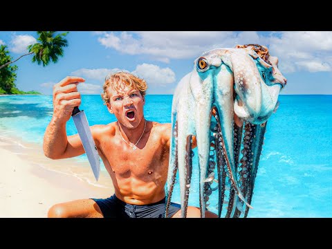 Catching Giant Octopus For Food On Remote Island