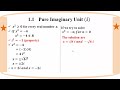 Grade 12 Math Ch 1 Pure Imaginary Unit