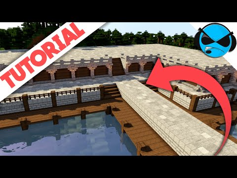 BlueNerd - How To Build A Medieval Docks/Harbour Minecraft Tutorial | Minecraft Docks Village Part 1