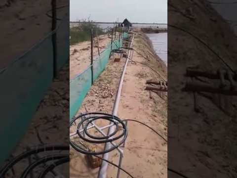 Installation of airoxi tube aeration solution in fish pond