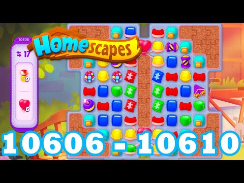 Homescapes Level 10606 - 10610 HD 3 - match puzzle Gameplay | android | IOS | 10607 | 10608 | 10609