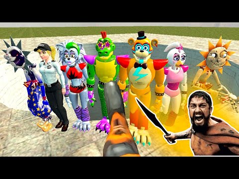 THIS IS SPARTA 🦵 Spartan Kicking Fnaf Security Breach Animatronics | FNAF SB in Garrys mod