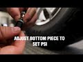 Overland Vehicle Systems 4 Piece Adjustable Tire Deflator Kit & Storage Bag - PSI 10-30lbs