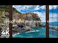 4K Coastal Town Manarola Cinque Terre In Italy Window View Relaxing Calming Ambience