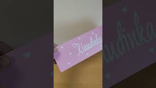 Dřevěný organizér 3 přihrádky se jménem a srdíčky