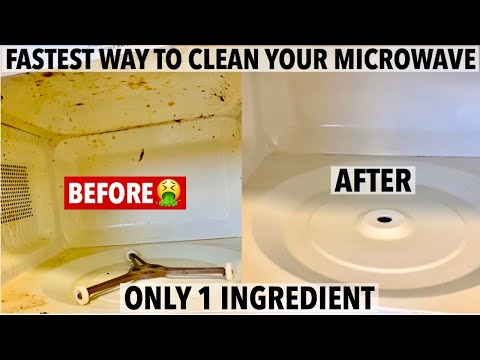 HOW TO CLEAN YOUR REALLY DIRTY MICROWAVE FAST/ONLY ONE INGREDIENT {EASY CLEANING TRICKS}