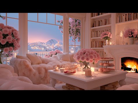 Cozy Living Room - Fireplace Ambience with Gentle Piano Cozy Night for Sleep, Work & Meditation