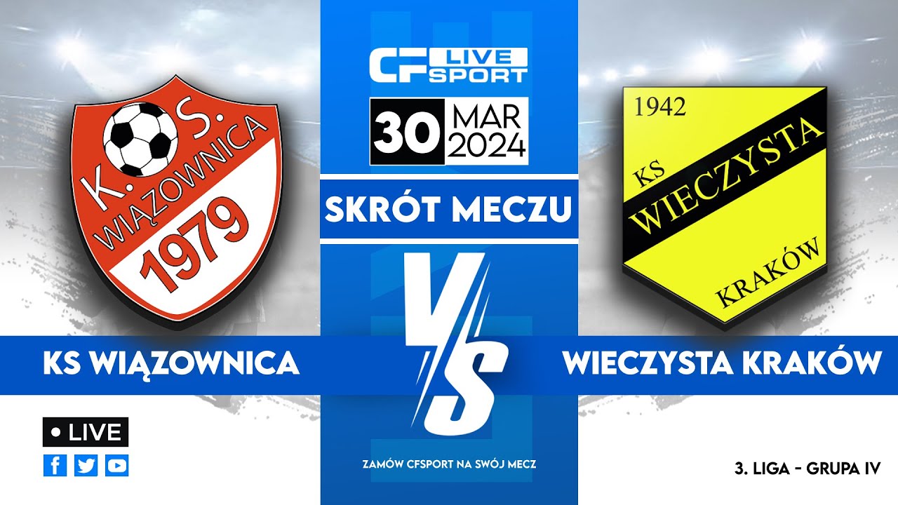 WIDEO: KS Wiązownica - Wieczysta Kraków 1-3 [SKRÓT MECZU] 
