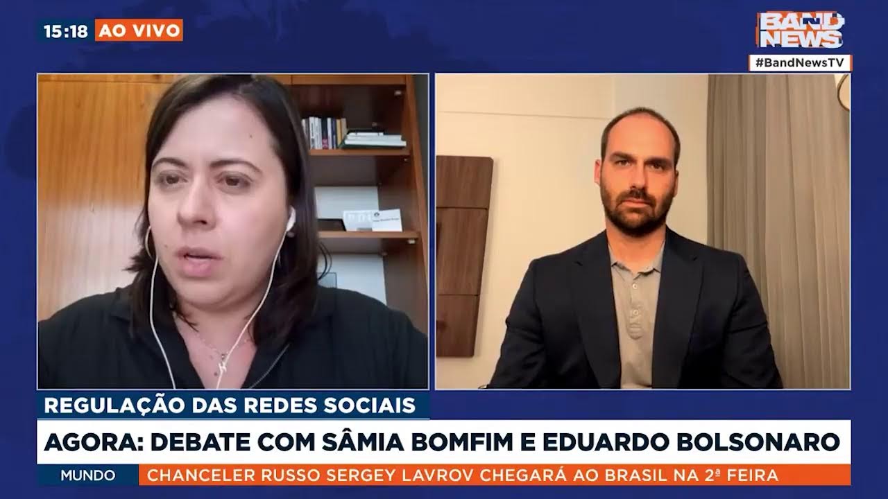 Sâmia debate com Eduardo Bolsonaro sobre regulamentação das redes sociais