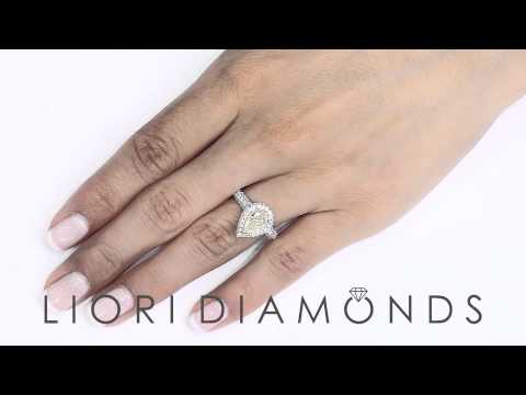 FD-207 - 2.63 Ct. GIA Certified Fancy Yellow Pear Shape Diamond Engagement Ring 18k Gold