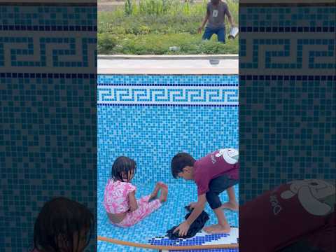 Aaj hamne kiya swiming pool saaf 😁