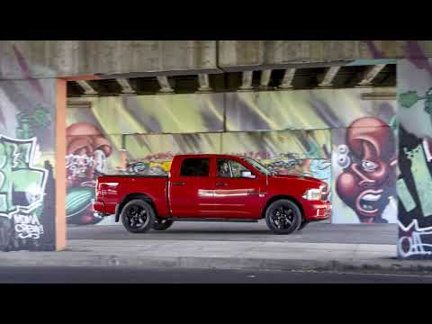 YouTube Video of the A bit of graffiti funk with the striking Flame Red V8 Hemi-powered Ram 1500 Crew Cab.