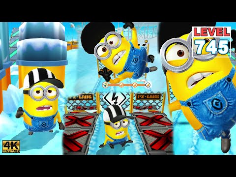 Minion Rush Referee Minion Near-Miss an obstacle 65 times at The Arctic base - LEVEL 745 4K