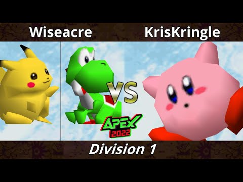 Apex 2022 - Wiseacre (Pikachu, Yoshi) Vs. KrisKringle (Kirby) SSB64 Smash Bros Tournament