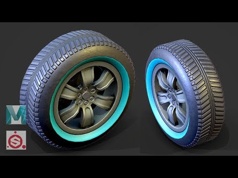 Autodesk Maya 2019, Substance Painter - Stylized Tire