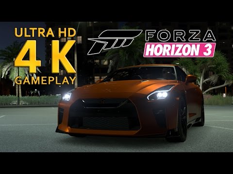 Forza Horizon 3 Drift around a night time paradise in the Nissan GTR 17 Gameplay 4K 60fps