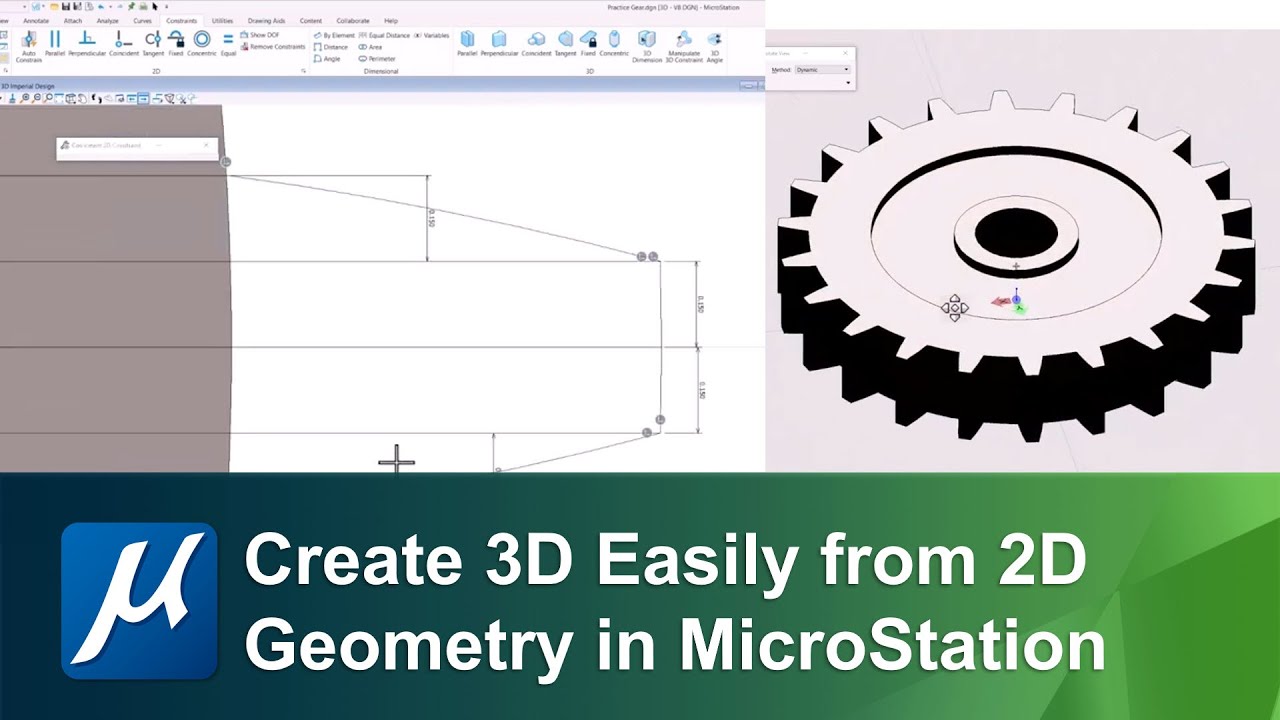 Create 3D Geometry Easily from 2D in MicroStation