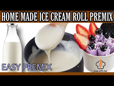 How To Make Ice Cream Roll Premix At Home | Ice Cream Roll | Cook With Bah.