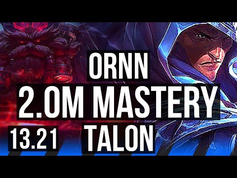 ORNN vs TALON (MID) | 2.0M mastery, 7/2/9, 500+ games | EUW Master | 13.21