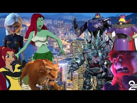 Susan Ginormica, Poison ivy, Giganta and Diego vs. 2 Zurg's President Stone and Ming Lee