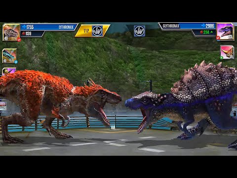 THE GIANT LYTHRONAX VS GLYTHRONAX | DINOSAUR BATTLE | JURASSIC WORLD THE GAME