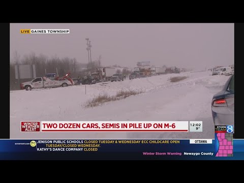 Pileups on I-196 and M-6 prompt highway closures