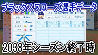 【パワプロ2020】ブラックスワローズ2038年シーズン終了時選手データ