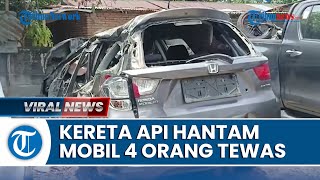 DETIK-DETIK Kecelakaan Maut Kereta Api Vs Mobil di Diski Renggut 4 Korban hingga Terpental Jauh