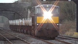 preview picture of video 'Irish Rail 071 Class Loco 0117088 + Steel Rail Train - Kildare Station'