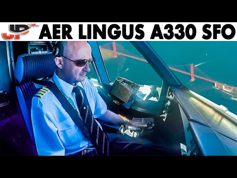 Beautiful Cockpit Views into San Francisco | Aer Lingus A330 Flightdeck