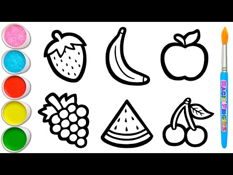 Let's Learn How to Draw Fruits Together | Painting, Drawing, Coloring Tips for Toddlers & Kids 