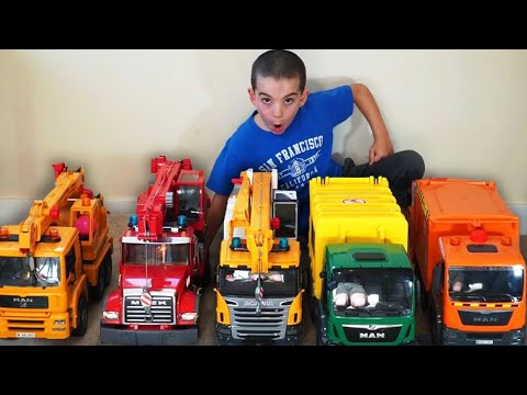 Crane Toys for Kids | Crane Truck Pretend Play + Trucks | COMPILATION | JackJackPlays