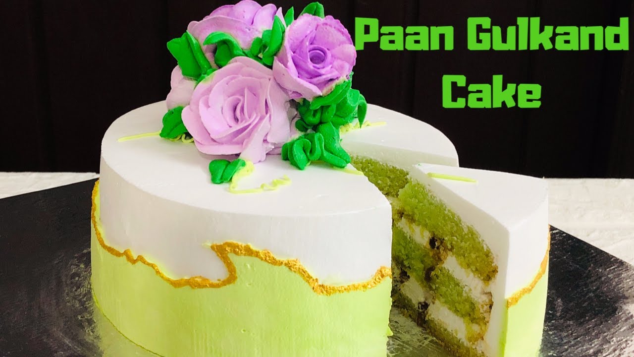 Paan Gulkand Flavour Cake | Betel Leave And Rose Petal Jam Cake |Fault line with whipped cream #paan