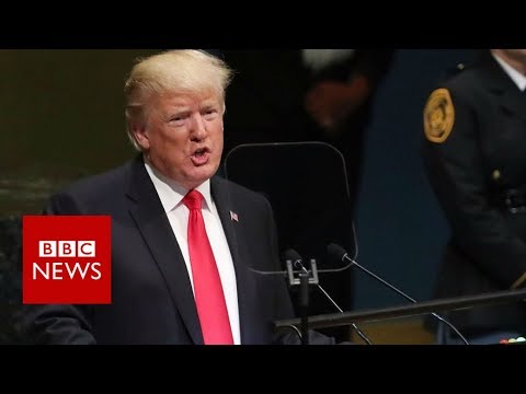 President Donald Trump gets unexpected laugh at United Nations - BBC News