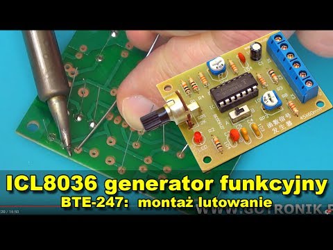 ICL8038 generator funkcyjny - lutowanie montaż zestawu BTE-247