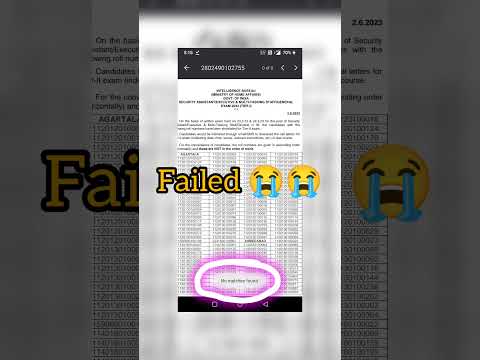 Failed 😭 IB MTS 2023 Tier 1 Result #ibmts #mha #intelligencebureau #ibexam #ibrecruitment #shorts