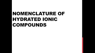 Nomenclature of Hydrated Ionic Compounds