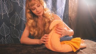 Whispered Towel Folding Tutorial ✦ ASMR