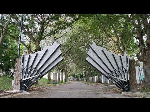 Auto vertical gate / Fan wing / Backside view / Actual Product Installation