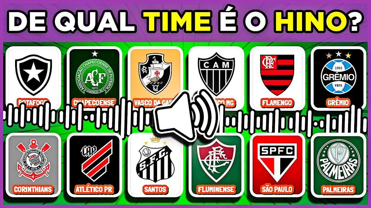⚽ ADIVINHE O TIME DE FUTEBOL PELO HINO! #quiz #quizdefutebol #macaquiz