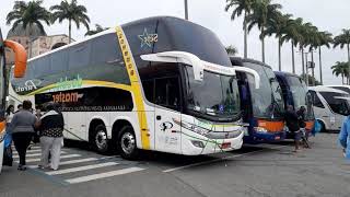 ÔNIBUS RODOVIÁRIO EM APARECIDANDO NORTE, PÁTIO CHEIO.