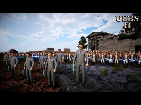 3,020 JEDI KNIGHTS & TESLAS DEFEND MT OLYMPUS vs 2,000,000 MONGOLS | Epic Battle Simulator 2 UEBS 2