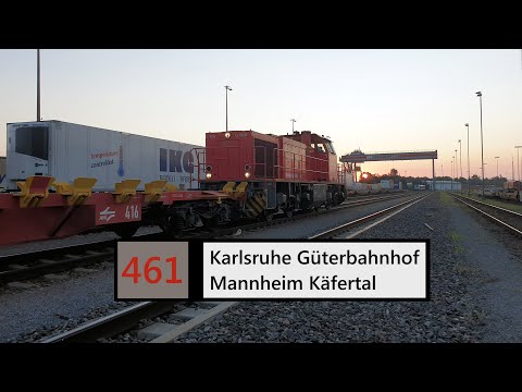 AVG Führerstandsmitfahrt Karlsruhe Gbf - Mannheim Käfertal