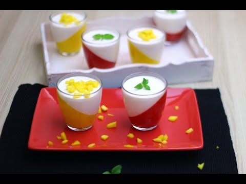 Watermelon and mango panna cotta: a tasty summer dessert