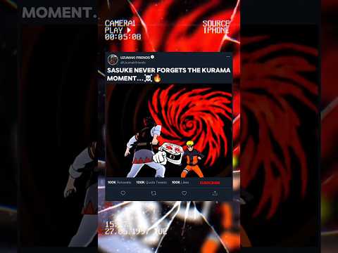 SASUKE NEVER FORGETS ❌ THE KURAMA MOMENT 🔥 #sasuke #kurama #narutoshippuden #animeshorts